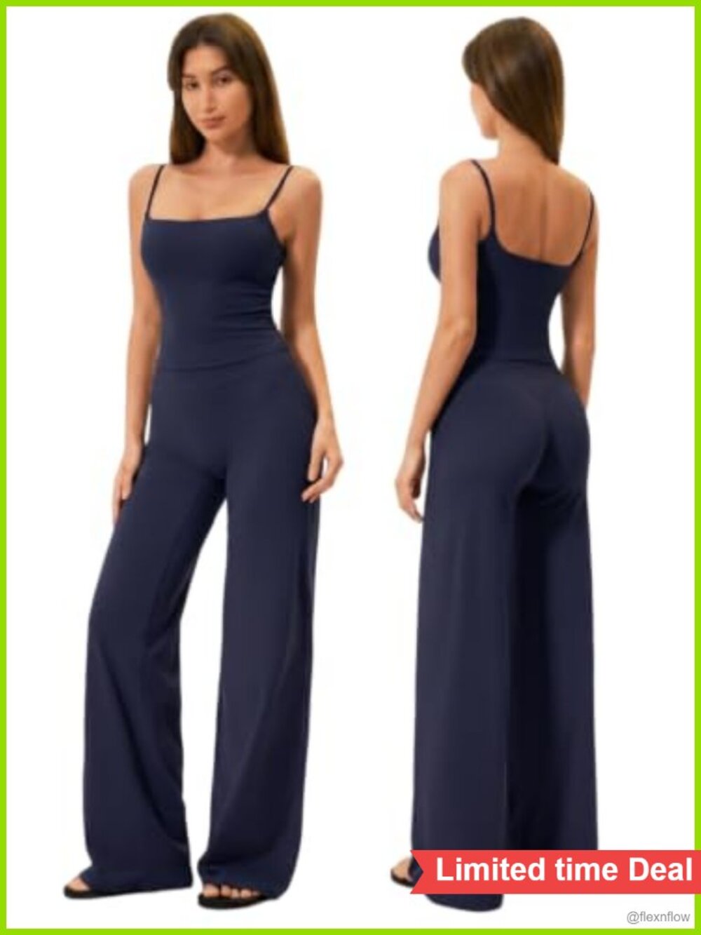 Women's 2 Piece Workout Set Spaghetti Strap Crop Tank Top Straight Leg Yoga